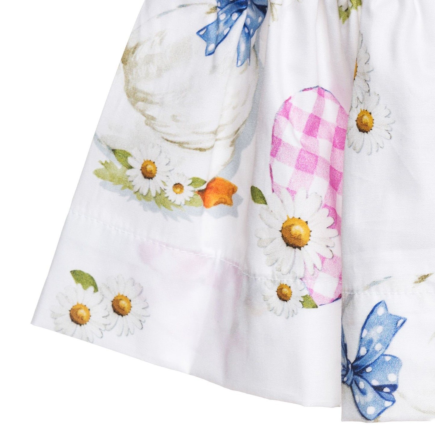 Dress with printed flounce