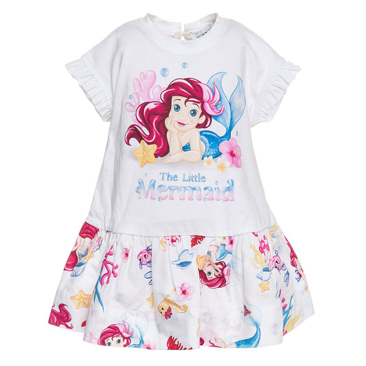 Low-waisted dress with sea print