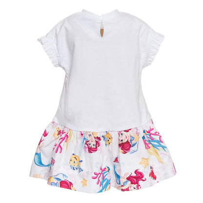 Low-waisted dress with sea print