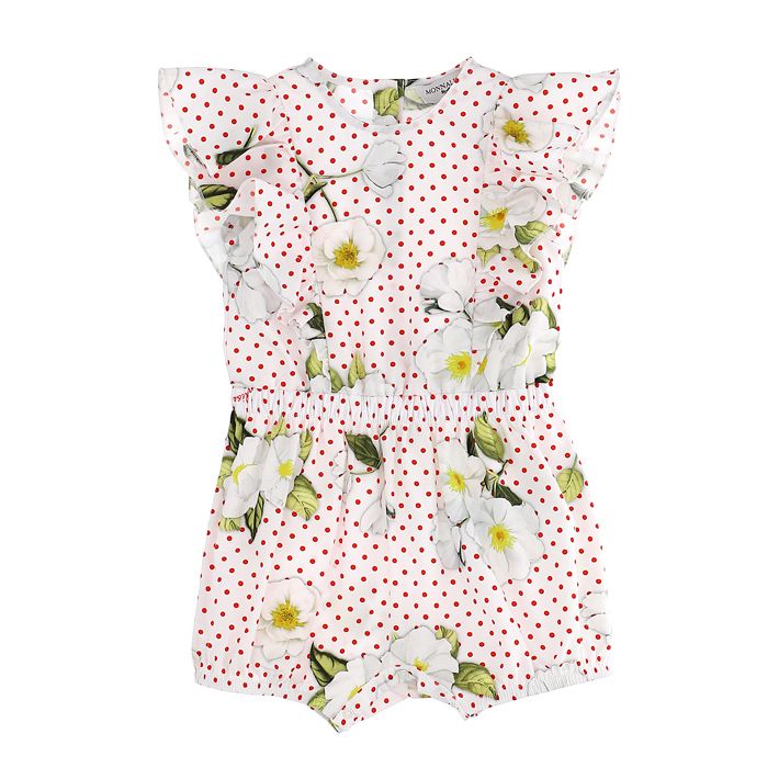 Onesie with shorts, flower print