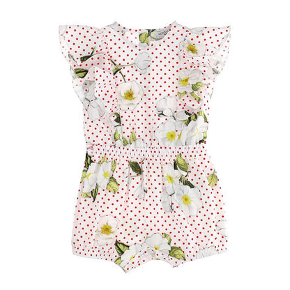 Onesie with shorts, flower print