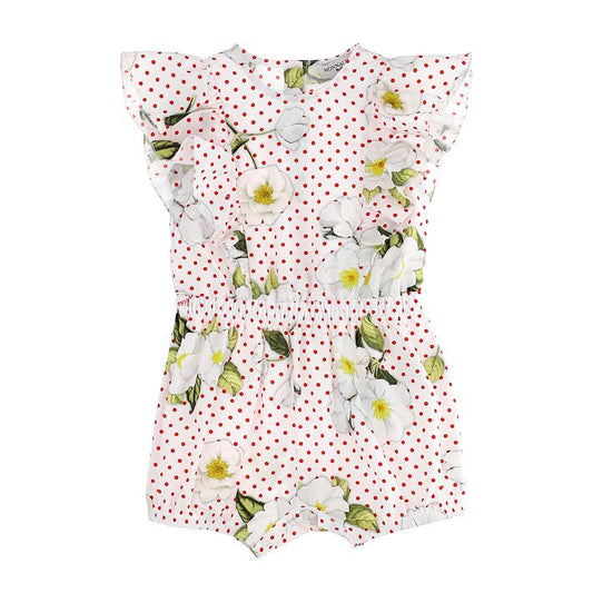 Onesie with shorts, flower print