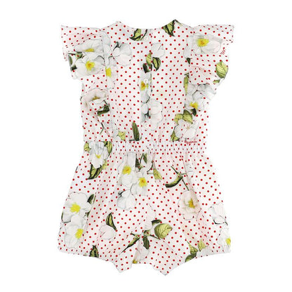 Onesie with shorts, flower print