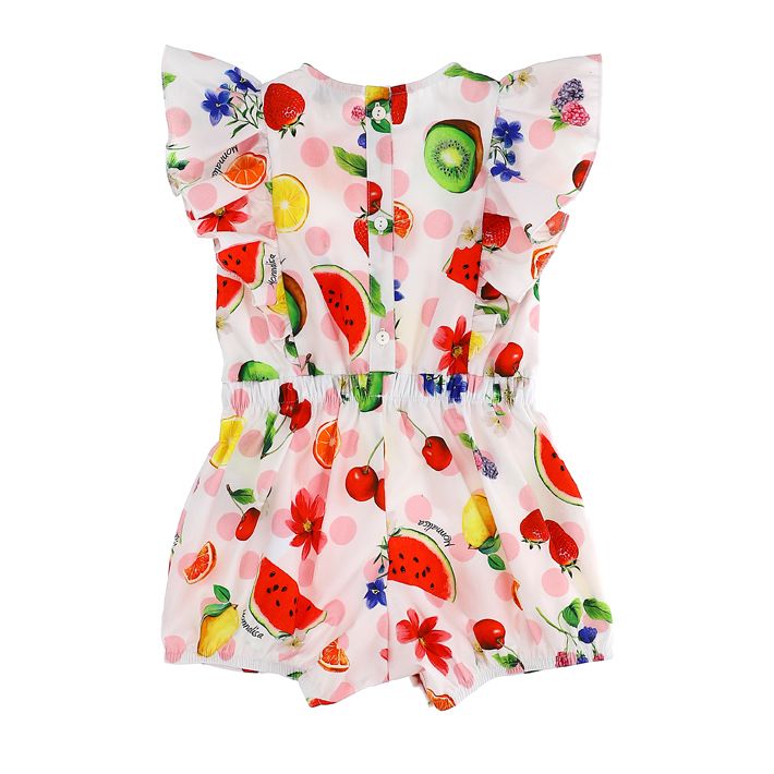 Playsuit with shorts, fruit print