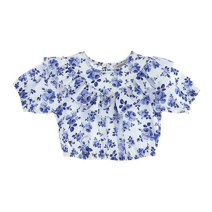Majolica-effect print top