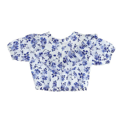 Majolica-effect print top