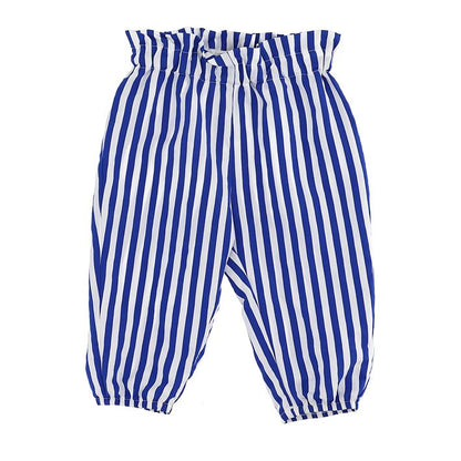 Striped poplin trousers