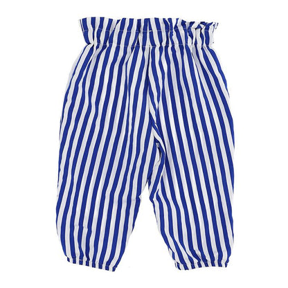 Striped poplin trousers