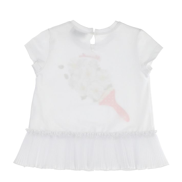 Cotton T-shirt with pleats