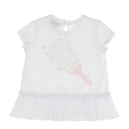 Cotton T-shirt with pleats