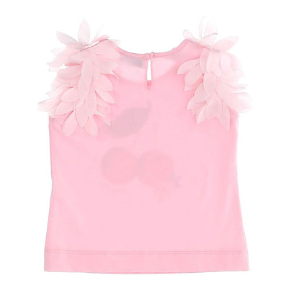 Cotton tank top with applied petals