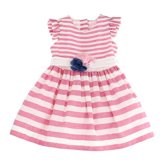 Sleeveless striped linen dress