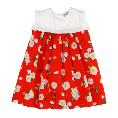 Floral dress with muslin plastron