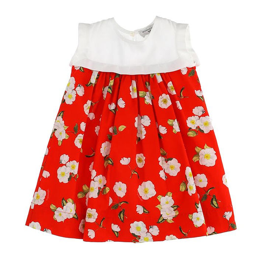 Floral dress with muslin plastron
