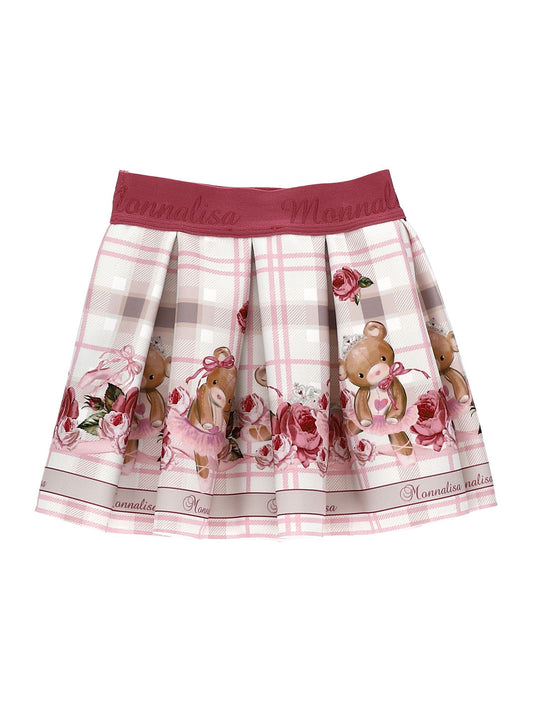 Neoprene skirt with teddy print