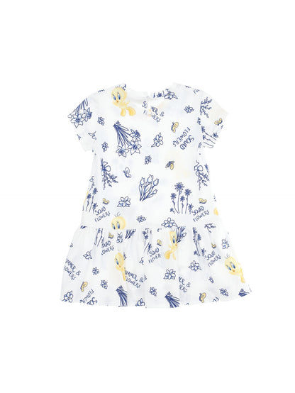 Tweety low-waisted jersey dress