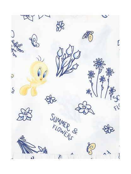 Tweety low-waisted jersey dress
