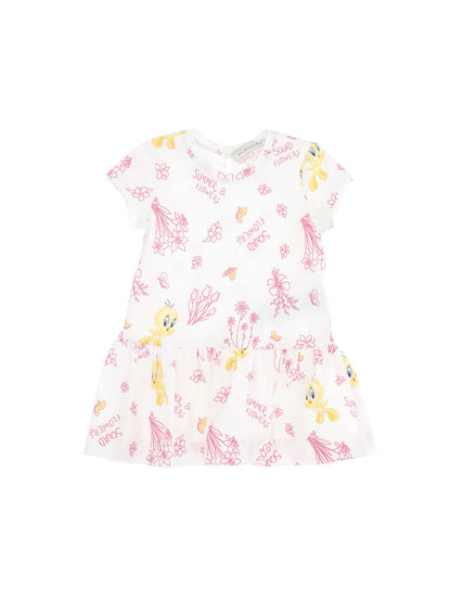 Tweety low-waisted jersey dress
