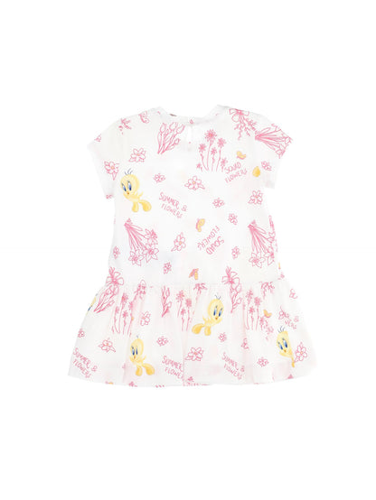 Tweety low-waisted jersey dress
