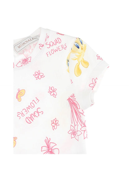 Tweety low-waisted jersey dress