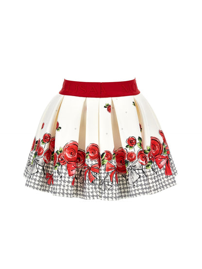 Neoprene skirt with roses