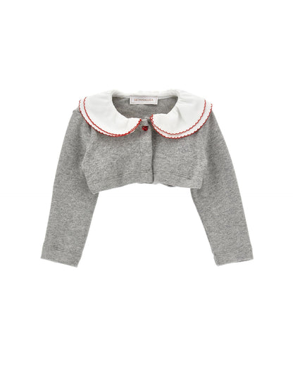 Cotton angora wrap with collar