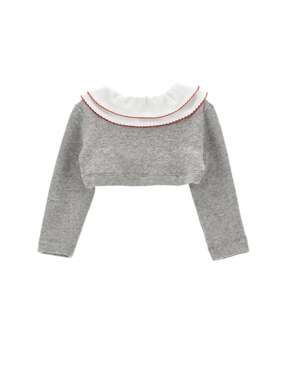 Cotton angora wrap with collar