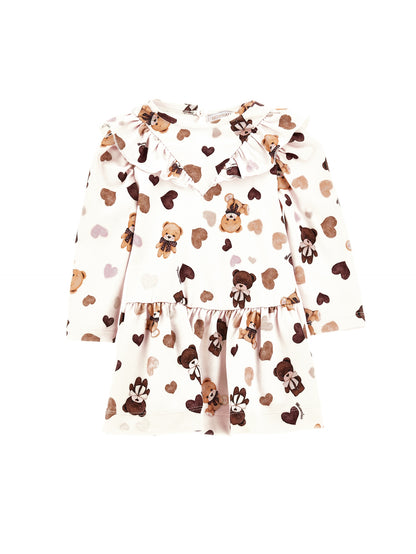 Abito jersey con balza