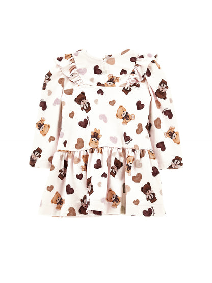 Abito jersey con balza