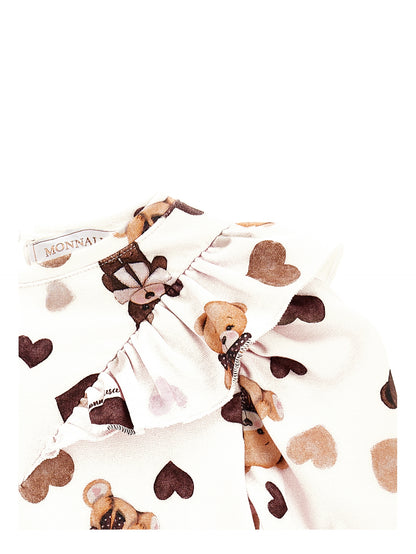 Abito jersey con balza