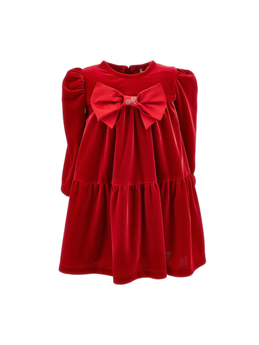 Chenille dress with maxi bow