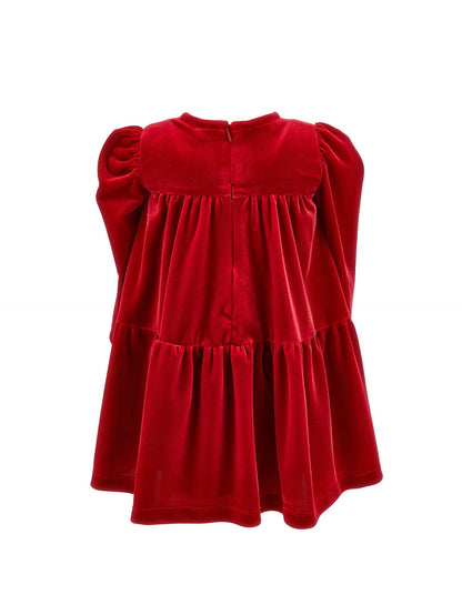 Chenille dress with maxi bow