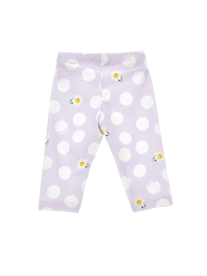 Leggings de punto con margaritas y lunares