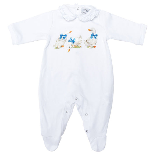 Baby onesie with ducklings