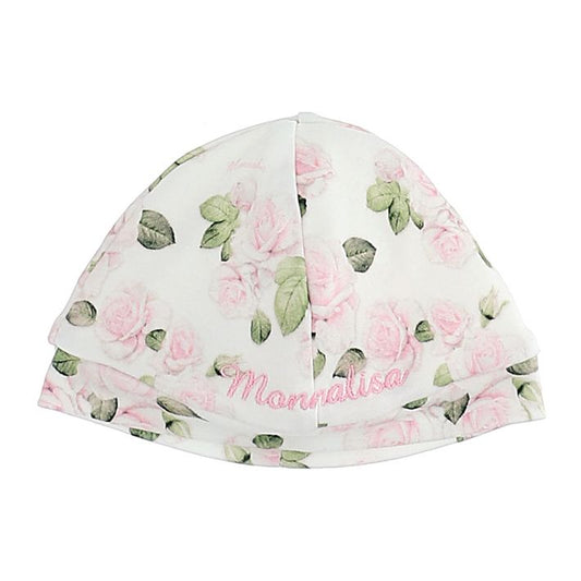 Rose print baby hat
