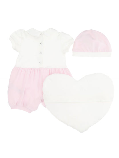 Layette set, romper and accessories