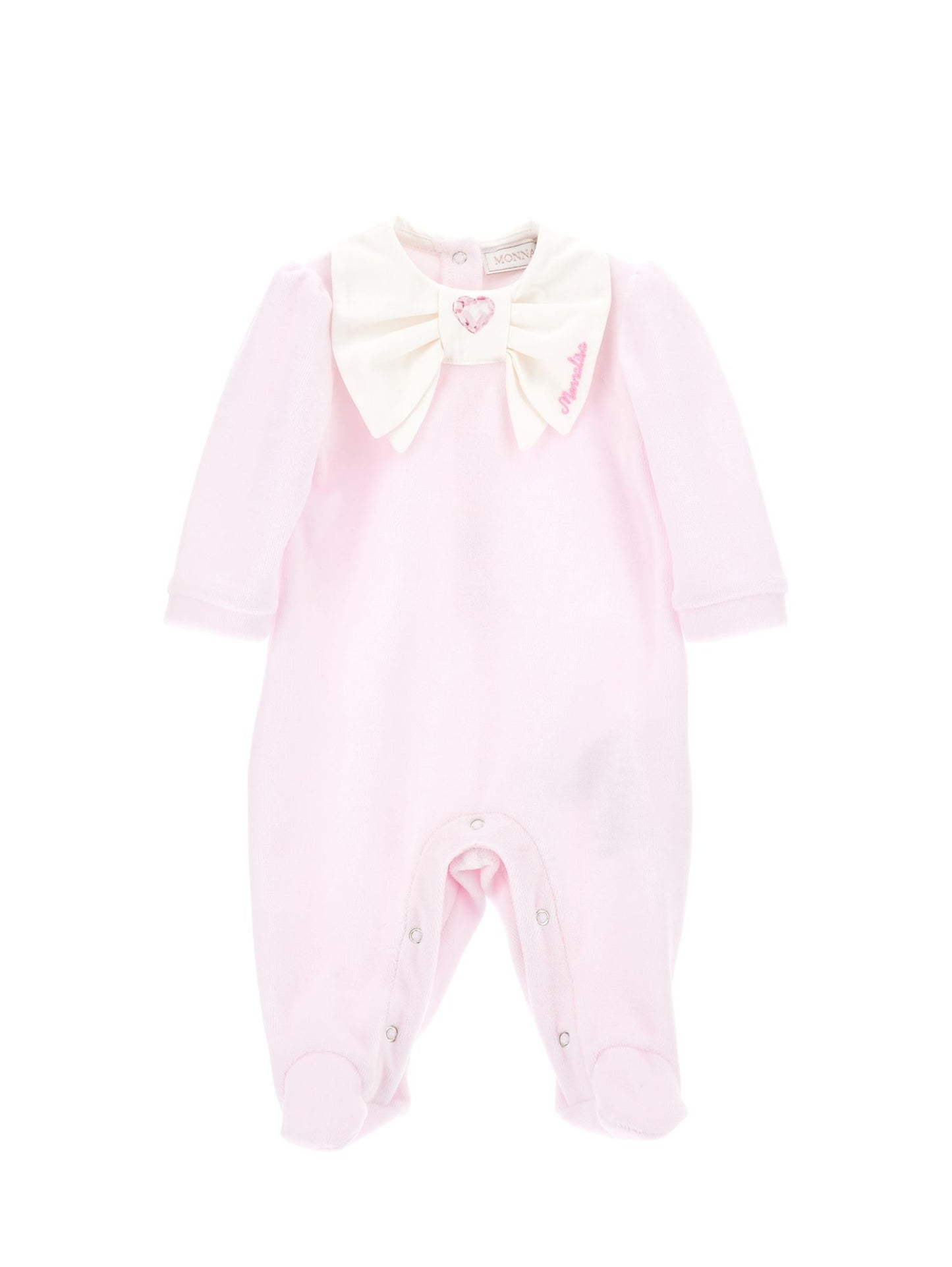 Chenille jumpsuit with double collar