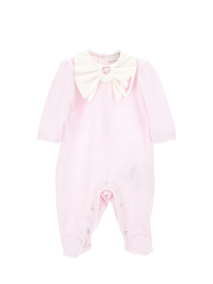 Chenille jumpsuit with double collar