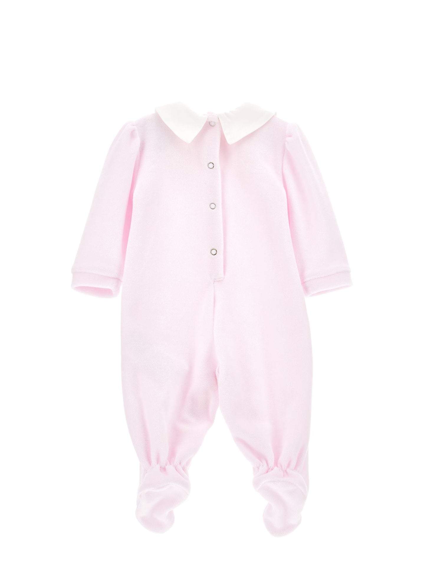 Chenille jumpsuit with double collar