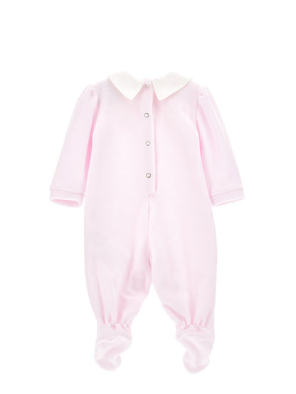 Chenille jumpsuit with double collar