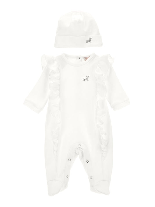 Two-piece set with rhinestone logo