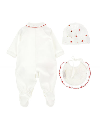 Three-piece suit with rose