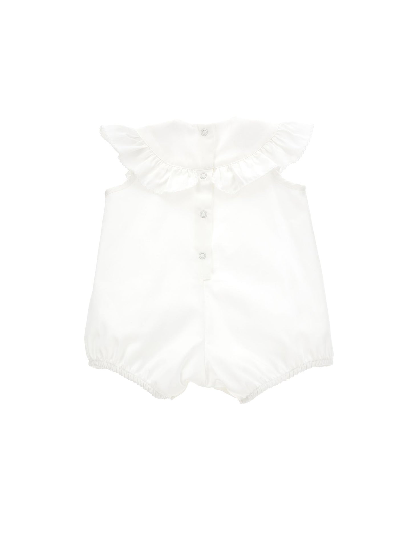Cotton romper with flounces