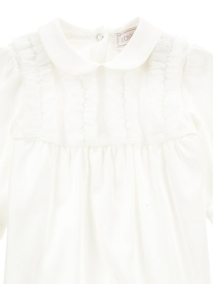 Three-piece suit with ruffles