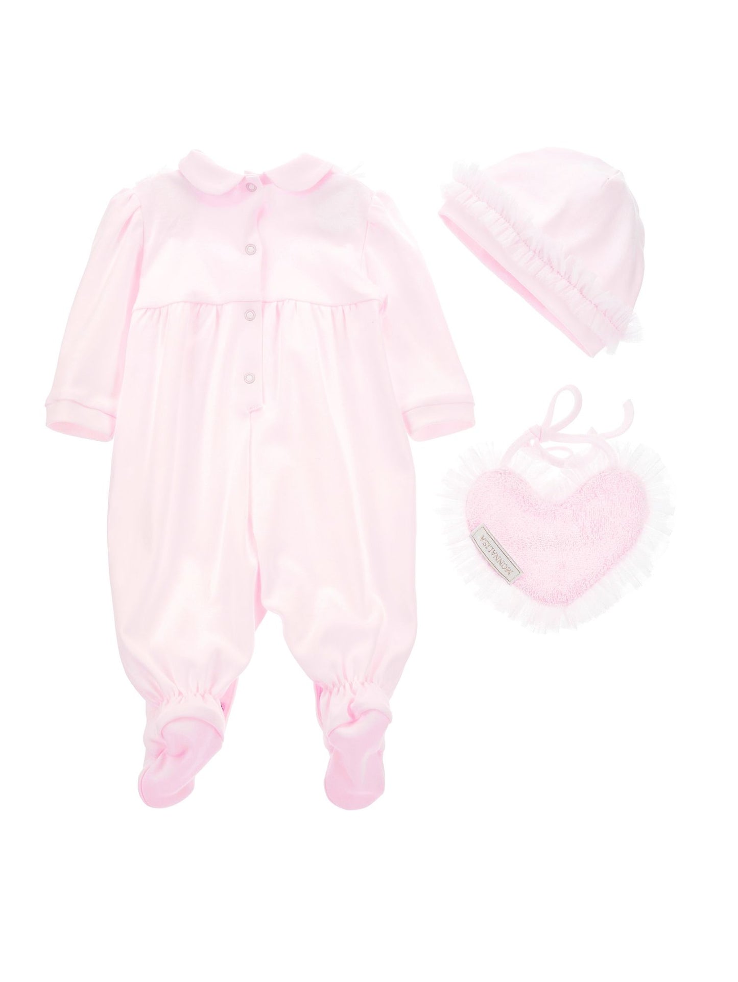 Three-piece suit with ruffles