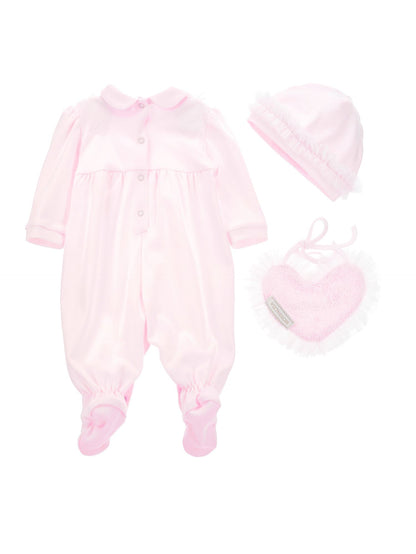 Three-piece suit with ruffles