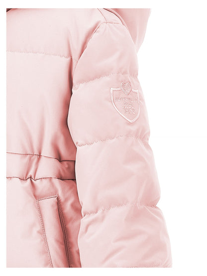 Long nylon jacket with real down