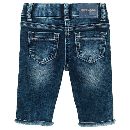 Jeans with embroidered daisies