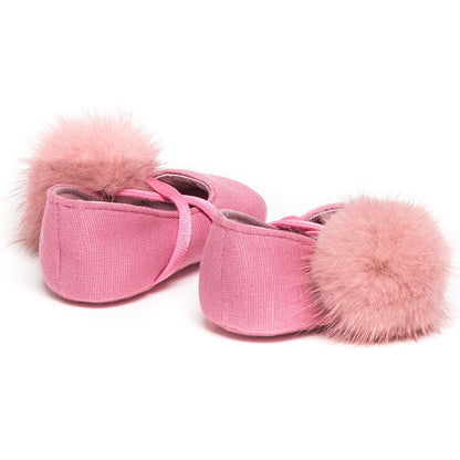 Scarpina pom pon pelo