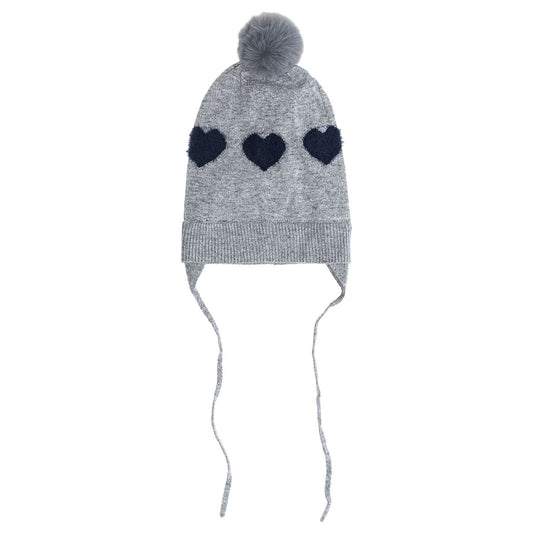 Angora hat with hearts